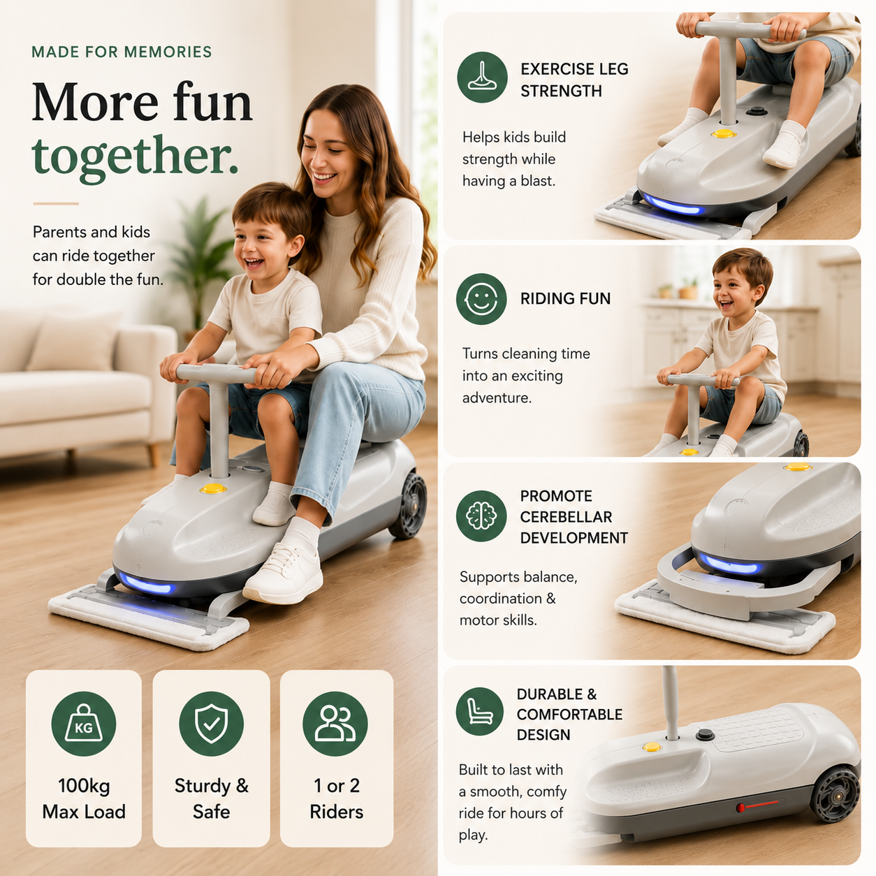 Less Screen Time. Cleaner Floors. Happier Kids.